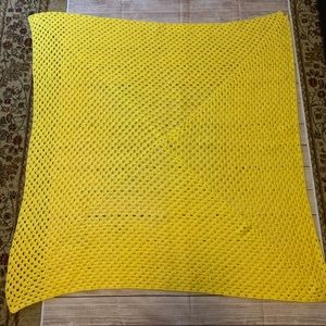 Handmade Yellow Crochet Afghan 43x42